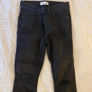 Madewell ripped black skinny jeans